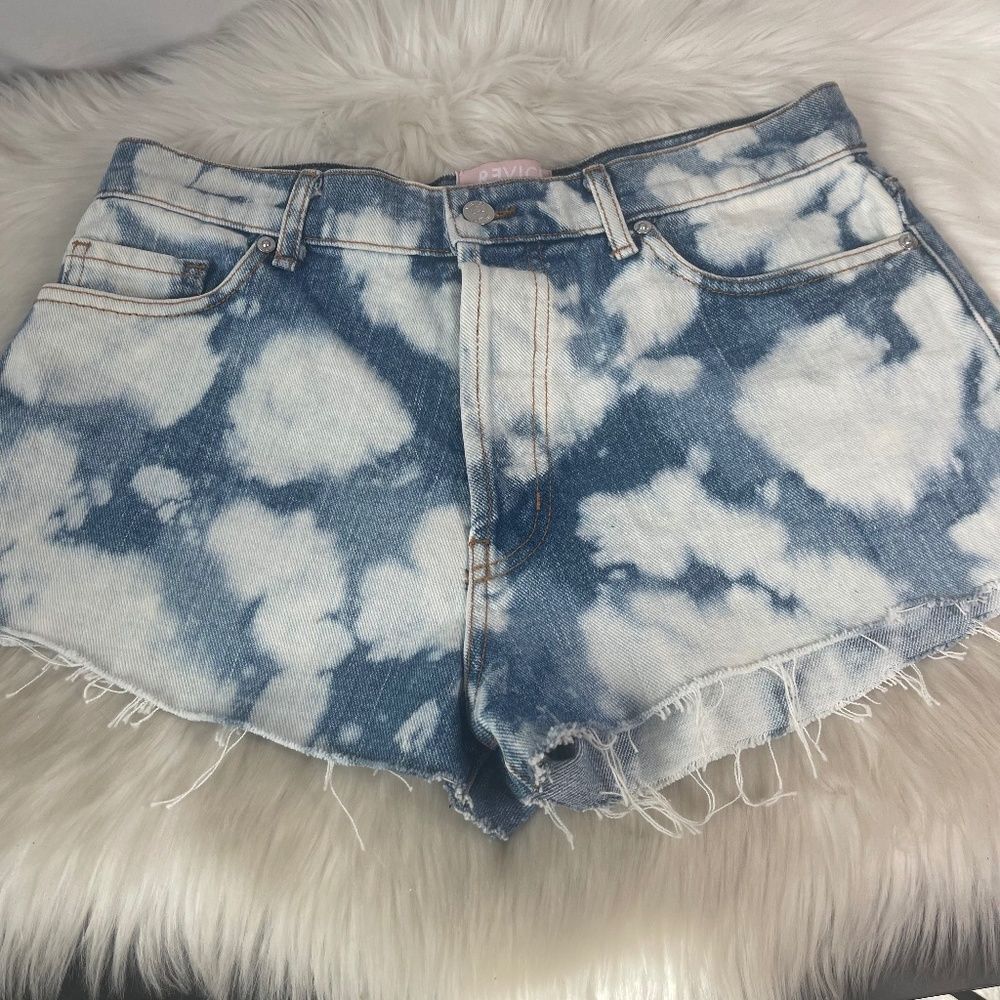 Revice Bleach Denim Cutoff‎ High Waist Shorts Sz 29